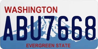 WA license plate ABU7668