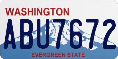 WA license plate ABU7672