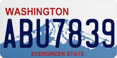 WA license plate ABU7839