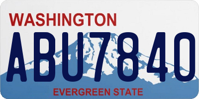 WA license plate ABU7840