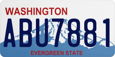 WA license plate ABU7881