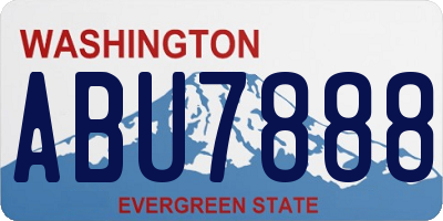 WA license plate ABU7888