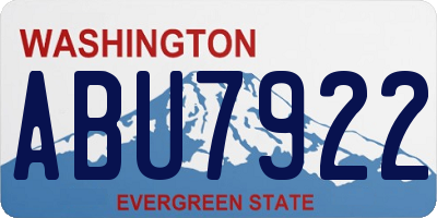 WA license plate ABU7922