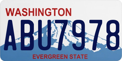WA license plate ABU7978