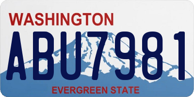 WA license plate ABU7981