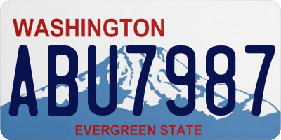 WA license plate ABU7987