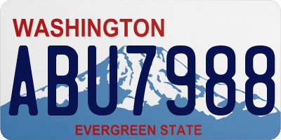 WA license plate ABU7988