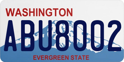 WA license plate ABU8002