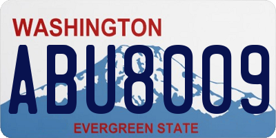 WA license plate ABU8009