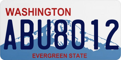 WA license plate ABU8012