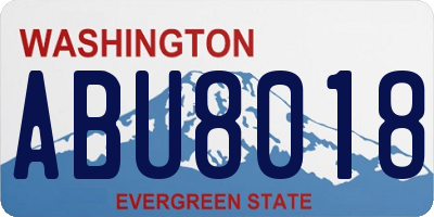 WA license plate ABU8018