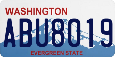 WA license plate ABU8019
