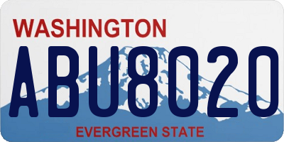 WA license plate ABU8020