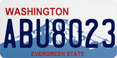 WA license plate ABU8023
