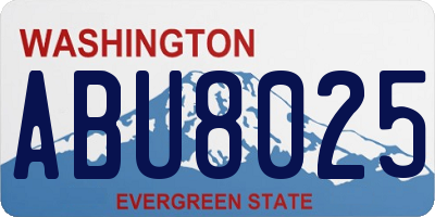 WA license plate ABU8025