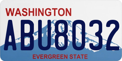 WA license plate ABU8032