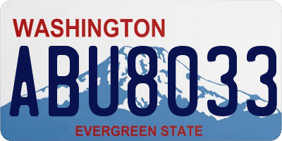 WA license plate ABU8033
