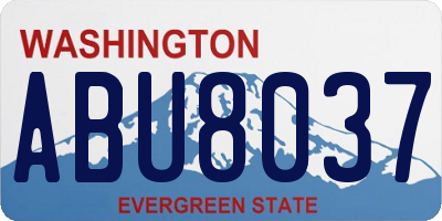 WA license plate ABU8037