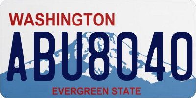 WA license plate ABU8040