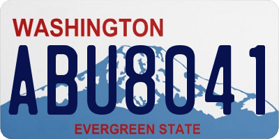 WA license plate ABU8041