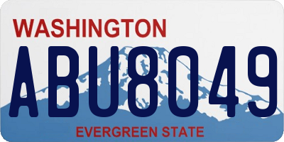 WA license plate ABU8049