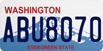WA license plate ABU8070
