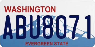 WA license plate ABU8071