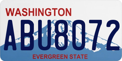 WA license plate ABU8072