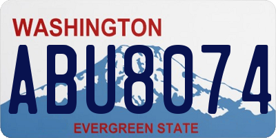 WA license plate ABU8074