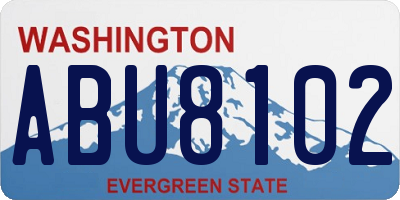 WA license plate ABU8102