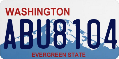 WA license plate ABU8104