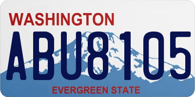 WA license plate ABU8105
