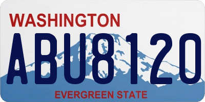 WA license plate ABU8120