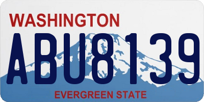 WA license plate ABU8139