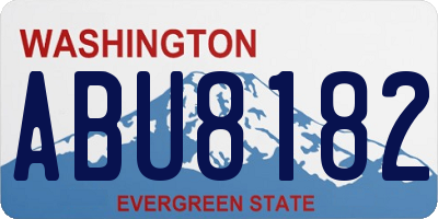 WA license plate ABU8182