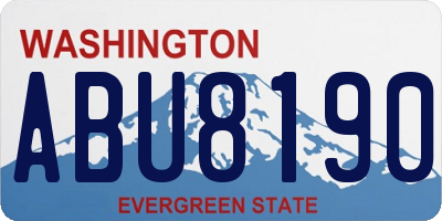 WA license plate ABU8190