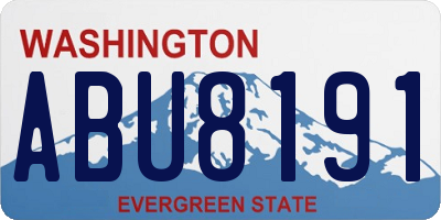 WA license plate ABU8191