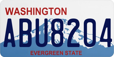 WA license plate ABU8204
