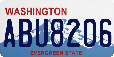 WA license plate ABU8206