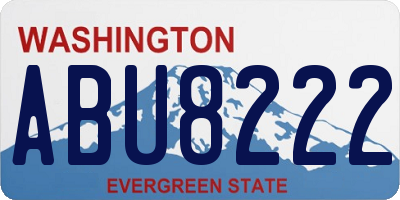 WA license plate ABU8222