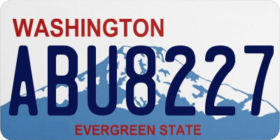 WA license plate ABU8227
