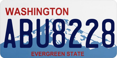 WA license plate ABU8228