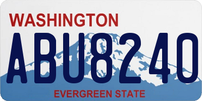 WA license plate ABU8240