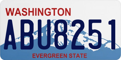 WA license plate ABU8251