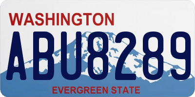 WA license plate ABU8289