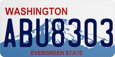 WA license plate ABU8303