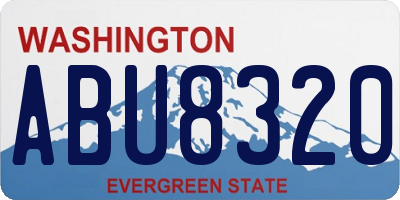 WA license plate ABU8320