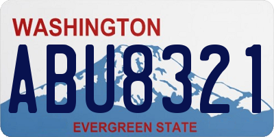 WA license plate ABU8321