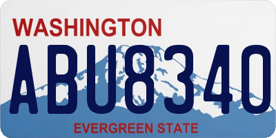 WA license plate ABU8340