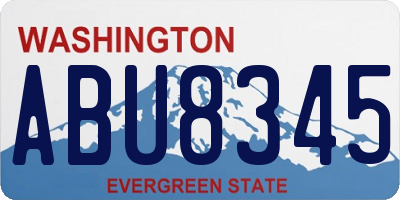 WA license plate ABU8345